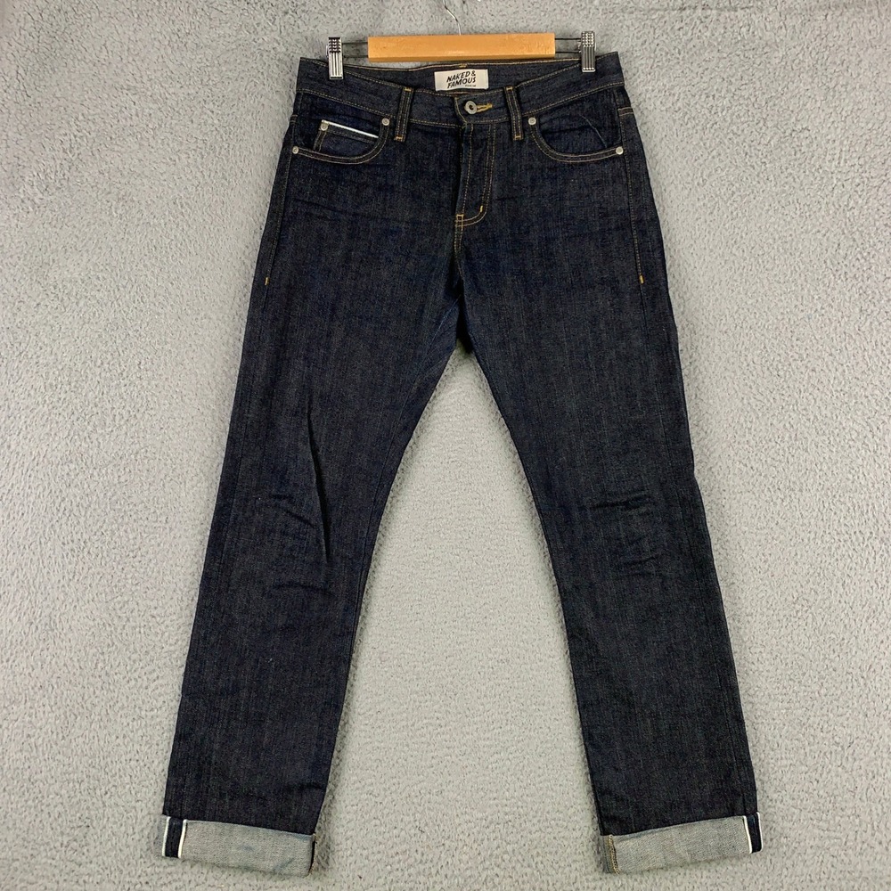 Naked & Famous Selvedge Jeans Men's 30 Indigo Left Hand Twill Denim Skinny Guy
